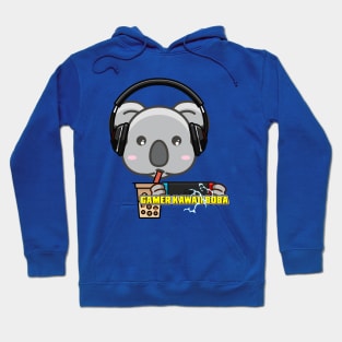 Cute Cartoon Kawaii Koala Gamer  Drinking Boba Hoodie